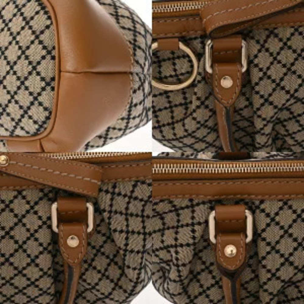 Gucci Diamante handbag beige brown canvas leather bag - Picture 4 of 9